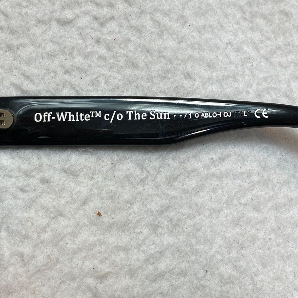 OFF WHITE OW40001U Sunglasses 68J Black Rectangle 57-19-145 - Picture 9 of 16